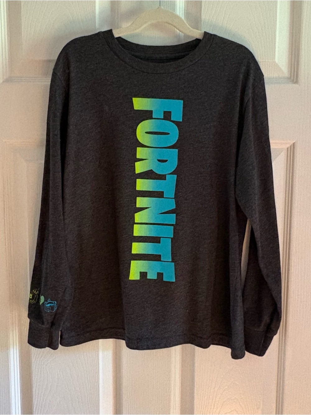 Mad Engine Fortnite Boys Graphic Shirt Charcoal Gray Youth Medium Cotton Blend